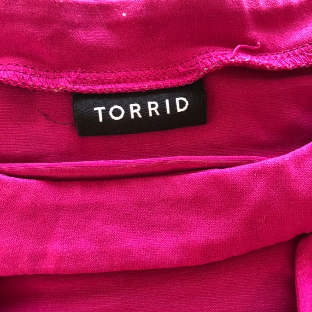 Torrid Pink Keyhole Front Flutter Sleeve Faux Wrap - image 7